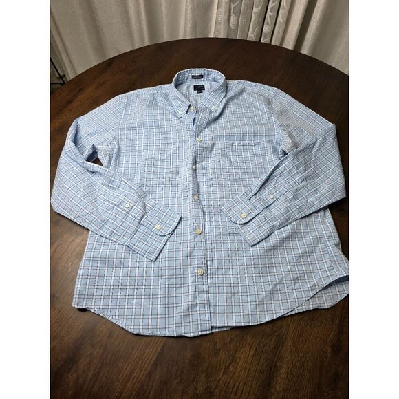 J Crew Shirt Mens XL Blue Plaid Long Sleeve Button Down Casual - Picture 1 of 14